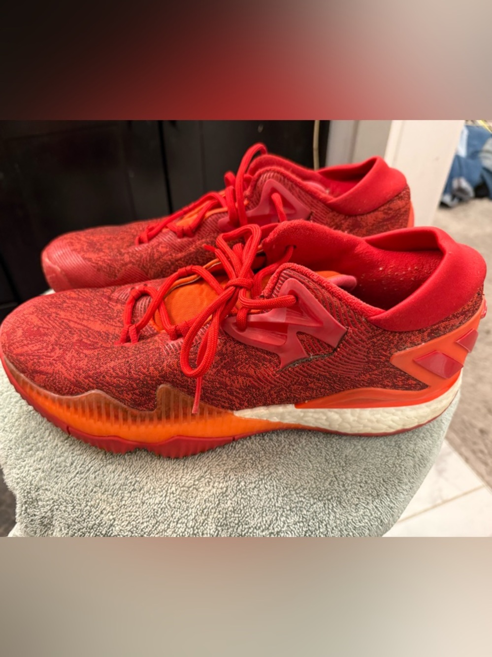 Men's Adidas Athletic Running Shoes in Red